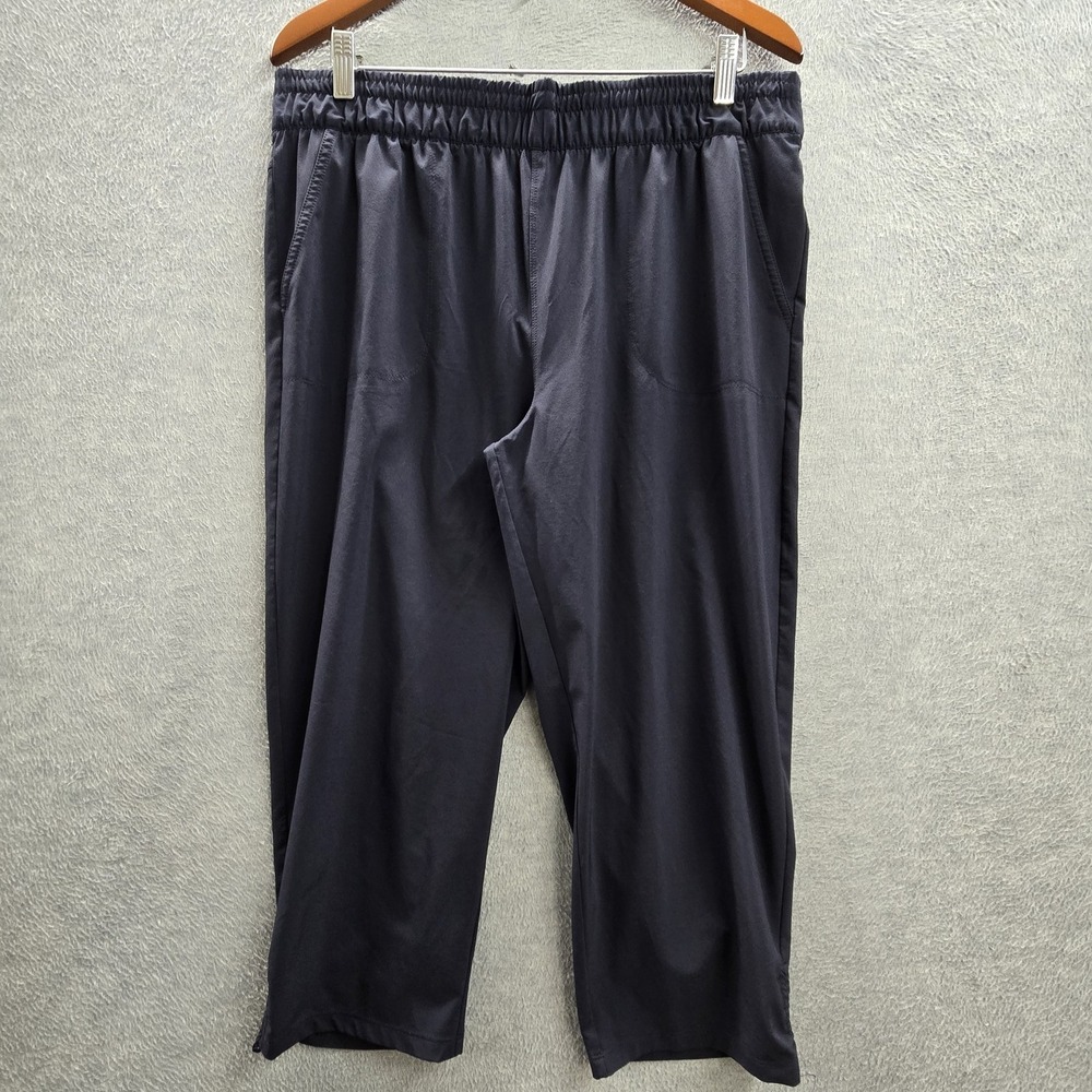 T By Talbots Women Activewear Pants LP Navy Sweatpants 15" Inseam